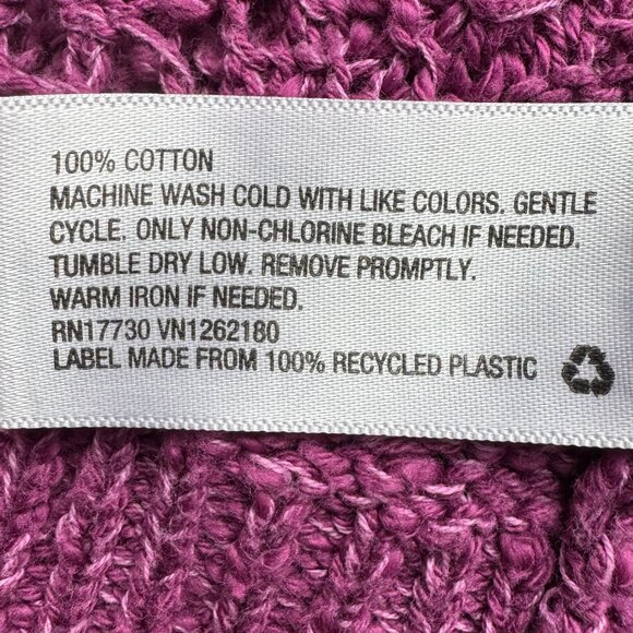 Mossimo Women's Open Knit Cotton Sweater Raspberry Size S - Picture 4 of 6
